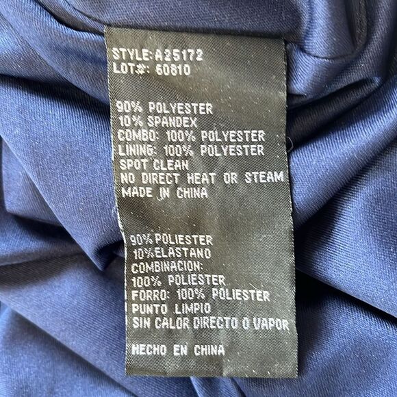 NWOT Betsy & Adam | Velvet Navy Embellished Strappy Evening Gown 4 - Picture 10 of 11